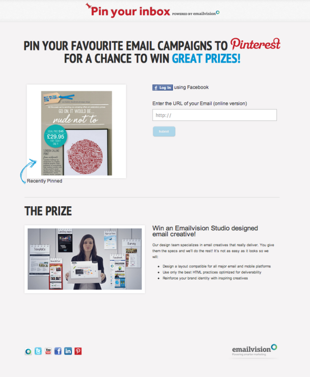 Aumentar a interação no Pinterest - Concurso da EmailVision Pin your Inbox